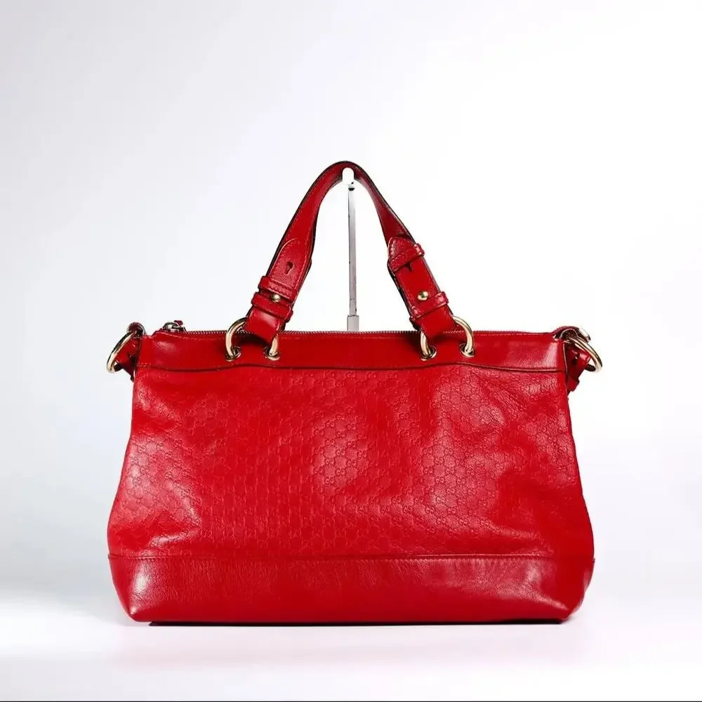 Gucci Micro Guccissima Tote/Shoulder Bag Red Valentine